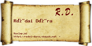 Rédai Dóra névjegykártya
